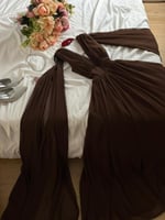فستان شيفون بني داكن