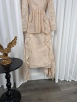 فستان عيد بيج دانتيل راقي مع تفته كوري