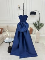 فستان كحلي ستان تب صدر مطرز من كيوتشي