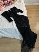 فستان سهرة اسود مبطن راااقي