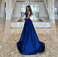 فستان أزرق ملكي لي سوار | Cutecci