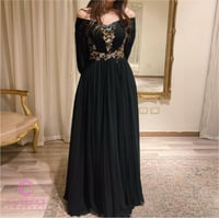 فستان اسود سهرة شيفون صدر ترتر من CUTECCI – لمسة ف...