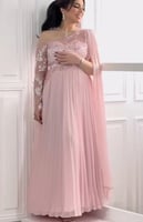 فستان حوامل شيفون مورد بكسرات أنيقة