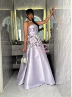 فستان سهرة لافندر بتطريز فاخر