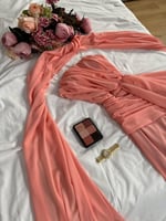 فستان سهرة لحمي شيفون ملكي