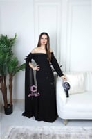 فستان سهرة أسود كريب فاخر من Cutecci – شحن سريع وخ...