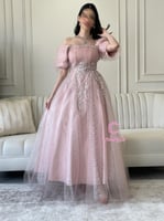 فستان سهرة لحمي صدر مكشوف فخم | Cutecci