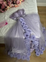 فستان سهرة موف ملكي مطرز