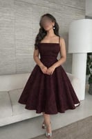 فستان ميد اسود دانتيل رااقي