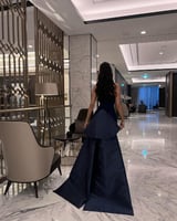 فستان كحلي ستان تب صدر مطرز من كيوتشي