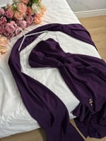 فستان سهرة ليلكي تب شال كيوتشي | تصميم 2025 أنيق