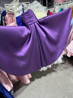 فستان سهرة موف ساتان ميكادو أنيق