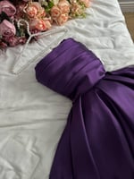 فستان سهرة موف ساتان ميكادو أنيق