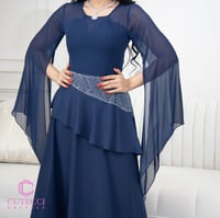 فستان كحلي شيفون بفصوص كرستال – CUTECCI