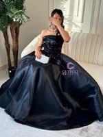 فستان سهرة ميكادو تطريز يدوي – فستان فخم بدون أكتا...