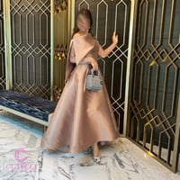 فستان سهرة بيج كم مطرز من كيوتشي