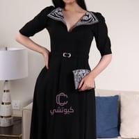 فستان سهرة أسود مشجر بفصوص كرستال فاخرة – لمسة عصر...