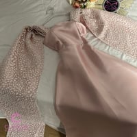 فستان خطوبة لحمي ساتان ملكي