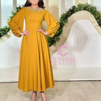 فستان كركمي ميد للعيد من cutecci