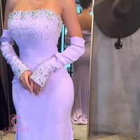 فستان سهرة موف أنيق بتطريز فاخر