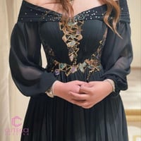 فستان اسود سهرة شيفون صدر ترتر من CUTECCI – لمسة ف...