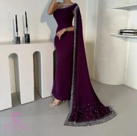 فستان سهره لكرا ليلكي بفصوص كرستال – CUTECCI