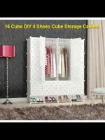 دولاب بلاستيك 16 خزنة لون أبيض