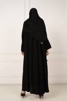 عبايه كريب كسرات من الخلف