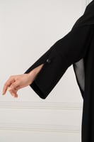 عبايه كريب كسرات من الخلف