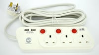 توصيلة كهرباء ثلاثية المداخل + مدخلين USB - ثلاثة...
