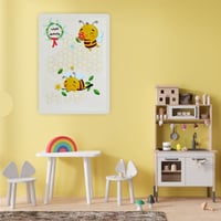 لوحة اكريلك الحضور و الغياب ( ثيم النحل / العسل )