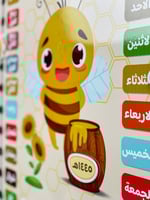 لوحة تحفيز تعزيز / ايكريلك رزنامة الصف ( ثيم النحل...