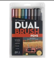 طقم 10 أقلام ماركر برأس مزدوج