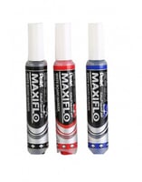 طقم من 3 قلم سبورة ضغاط ماكسفلو عريض