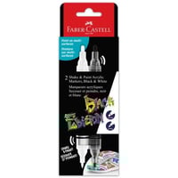 أقلام أكريليك أسود وأبيض مزدوجة الرأس – فابر كاستل...