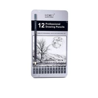 طقم أقلام رسم رصاص للمحترفين - 12 درجة - BOOKEY