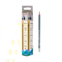 أقلام رصاص مثلث صحي مريح (HB2) رمادي - أزرق - 12 ق...