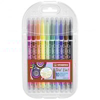 أقلام تلوين تريو 2 في 1 من ستابيلو - 10 ألوان