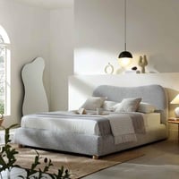 سرير نوم فخم - لون رمادي - تصميم راقي