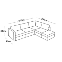 كنب زاوية لون رمادي حرف L بتصميم مودرن