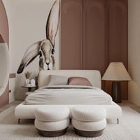 سرير مودرن للأذواق الراقية لون أوف وايت أنيق