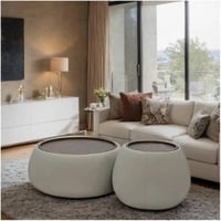 طقم طاولتين بتصميم رائع و مميز - رمادي فاخر