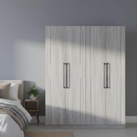 دولاب خشب مودرن - لون رمادي فاتح - تصميم مميز وفخم