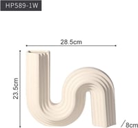 مزهرية سيراميك هندسية إبداعية ابيض