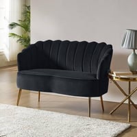 كنبة مقعدين - لون أسود -ستايل عصري وفخم