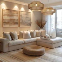 كنب زاوية حرف L بتصميم راقي و فاخر - أوف وايت