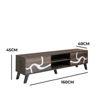 طاولة تلفزيون - لون بني - تصميم عملي وأنيق