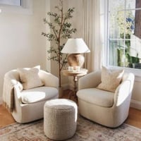 طقم كراسي مفردة مع بوف - لون بيج