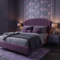 سرير نوم عصري - لون بنفسجي- تصميم فخم وأنيق
