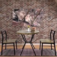 طاولة طعام مع 2 كرسي - لون بني و أسود